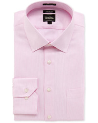 Neiman Marcus Regular Finish Trim Fit Twill Dress Shirt Pink