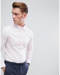 Celio Slim Smart Long Sleeve Shirt In Pink