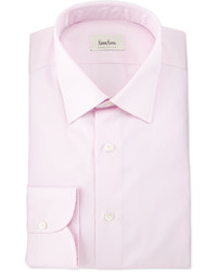 Neiman Marcus Solid Long Sleeve Dress Shirt Pink