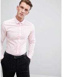 ASOS DESIGN Stretch Slim Formal Work Shirt In Pink