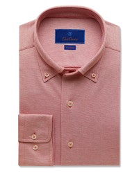 David Donahue Trim Fit Dress Shirt In Nantucket Red At Nordstrom