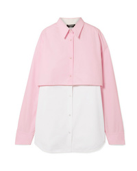 Calvin Klein 205W39nyc Two Tone Layered Cotton Poplin Shirt