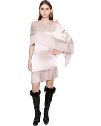 Andrew Gn Fringed Layered Satin Dress