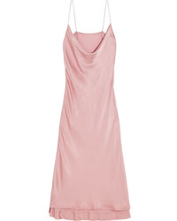 Protagonist Draped Hammered Charmeuse Dress Pink