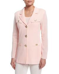 Misook Dressed Up Button Front Jacket Rose Water