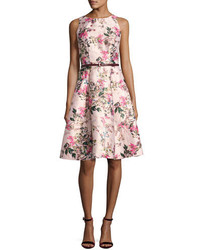 Ted Baker London Clarbel Blossom Jacquard V Back Dress Medium Pink