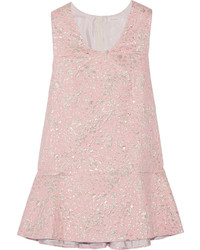 DELPOZO Metallic Jacquard Mini Dress Baby Pink