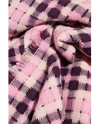 MSGM Open Weave Cotton Tweed Mini Dress Pink