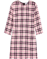 MSGM Open Weave Cotton Tweed Mini Dress Pink