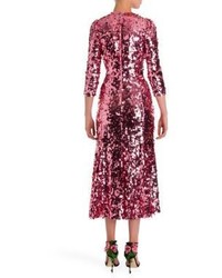Dolce & Gabbana Paillette Flutter Hem Dress