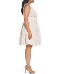 Sangria Plus Size Jacquard Party Dress