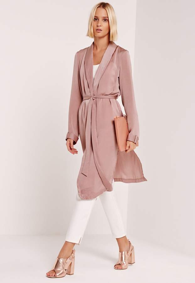 Pink sales satin duster