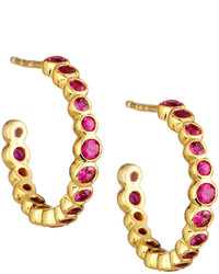 Ippolita 18k Glamazon Stardust Pink Sapphire Hoop Earrings