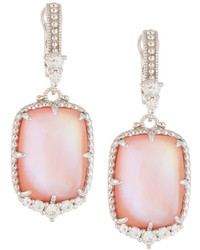 Judith Ripka Chantilly Rectangle Pink Mother Of Pearl Drop Earrings