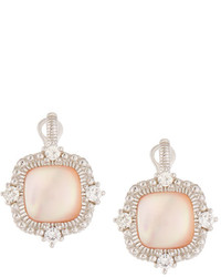 Judith Ripka Chantilly Square Pink Mother Of Pearl Drop Earrings