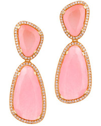Christina Debs Hard Candy Pink Jade And Pink Diamond Earrings