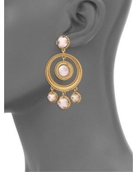 Tory Burch Coin Crystal Statet Earrings