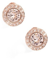 Givenchy Crystal Clip On Button Earrings