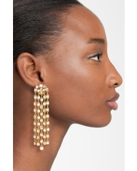 Oscar de la Renta Crystal Tassel Drop Earrings