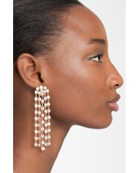 Oscar de la Renta Crystal Tassel Drop Earrings