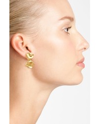 Oscar de la Renta Gold Leaf Clip Earrings