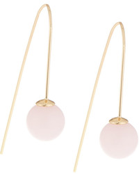 Lydell NYC Golden Thread Through Stone Drop Earrings Pink