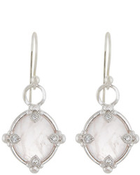 Jude Frances Judefrances Jewelry Lisse 18k Rose Quartz Diamond Dangle Drop Earrings