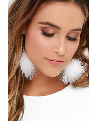 LuLu*s Flock Together Blue Feather Earrings
