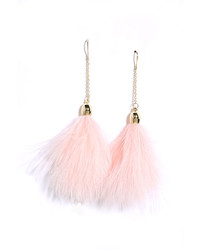LuLu*s Flock Together Blue Feather Earrings