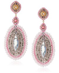 Miguel Ases Rose And Rainbow Created Quartz Large Oval Drop Earrings