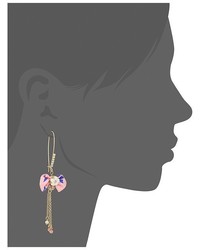 Betsey Johnson Pink Bow And Gold Drop Earrings Earring
