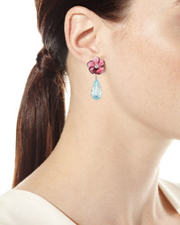 Rina Limor Fine Jewelry Rina Limor Pink Tourmaline Aquamarine Teardrop Earrings With Diamonds