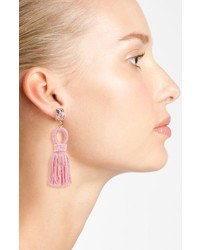Oscar de la Renta Silk Tassel Drop Earrings