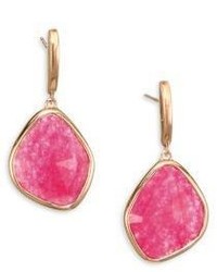 Monica Vinader Siren Large Pink Quartz Nugget Earrings