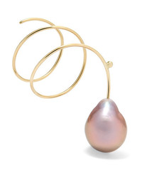 Pernille Lauridsen Swirly 14 Karat Gold Pearl Earring