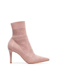 Gianvito Rossi Pink Fiona 85 Boucl Stretch Fabric Ankle Booties