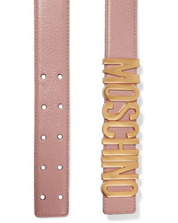 Moschino Embellished Textured Leather Belt Baby Pink