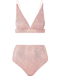 Pink Embellished Bikini Top