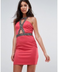 Little Mistress Embellished Cut Out Bodycon Dress