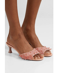 Brock Collection Tabitha Simmons Beaded Canvas Mules