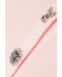 Markus Lupfer April Crystal Embellished Merino Wool Cardigan Pastel Pink