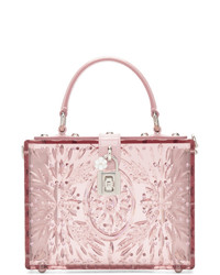 Dolce And Gabbana Pink Cinderella Plexiglass Box Bag