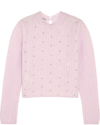 Miu Miu Crystal Embellished Cashmere Sweater