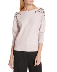 Milly Faux Gem Embellished Sweater