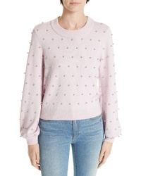Milly Imitation Pearl Embellished Wool Sweater