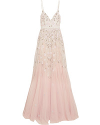Needle & Thread Embellished Embroidered Tulle Gown Pastel Pink