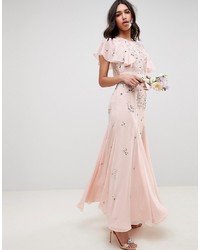 ASOS DESIGN Embellished Maxi Dress With Angel Sleeve