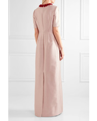 Prada Embellished Wool And Silk Blend Gown Antique Rose