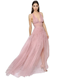 Ermanno Scervino Organza Gown With Smocking