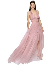 Ermanno Scervino Organza Gown With Smocking
